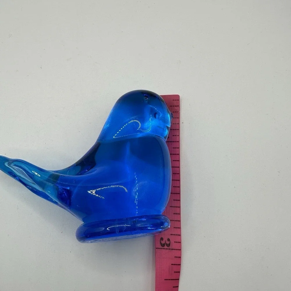 Vtg Leo Ward Glass Blue Bird Bluebird Of Happiness Figurine Signed 1993